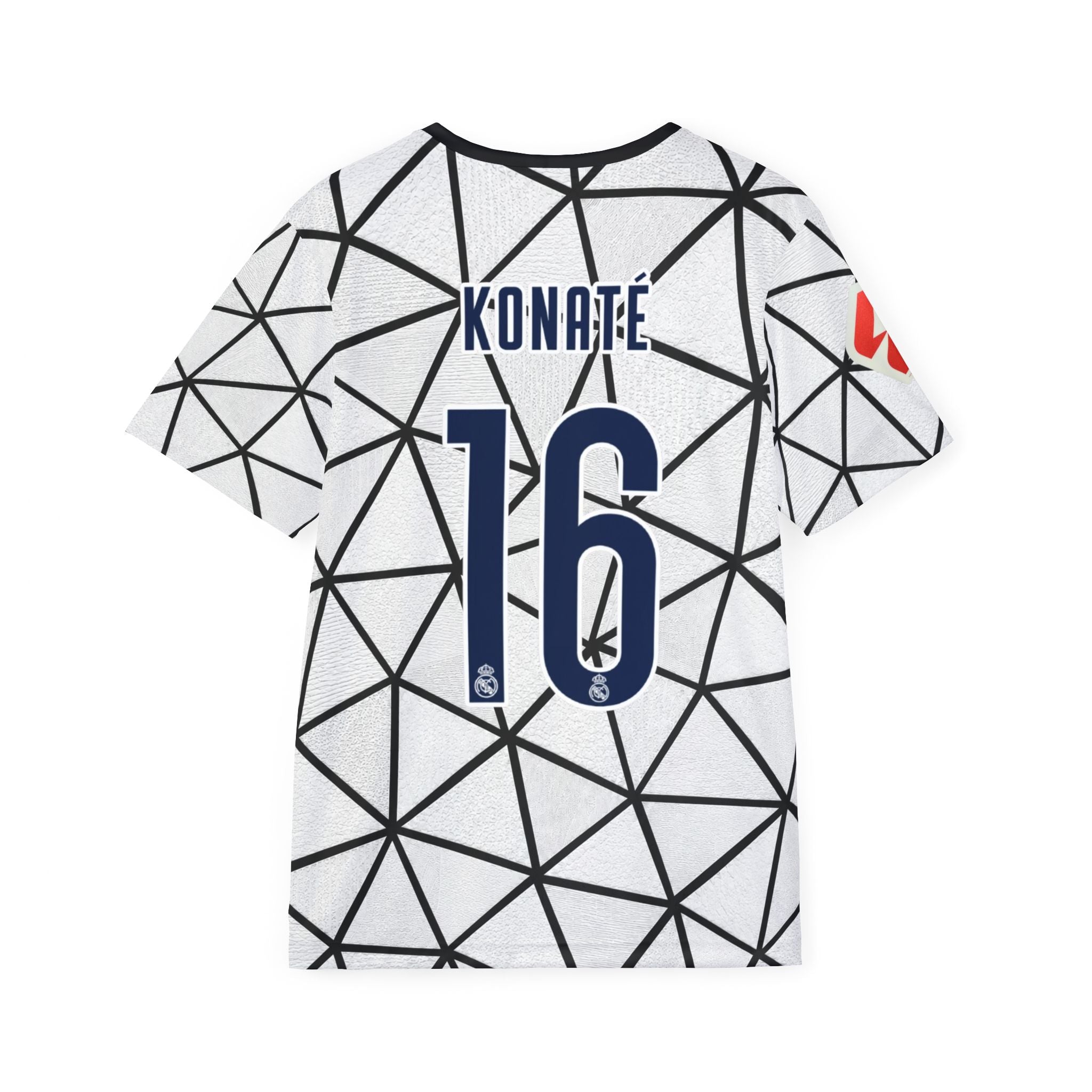 Athletic Jersey — Geometric All-Over Print Sports Tee with 'KONATÉ 16'