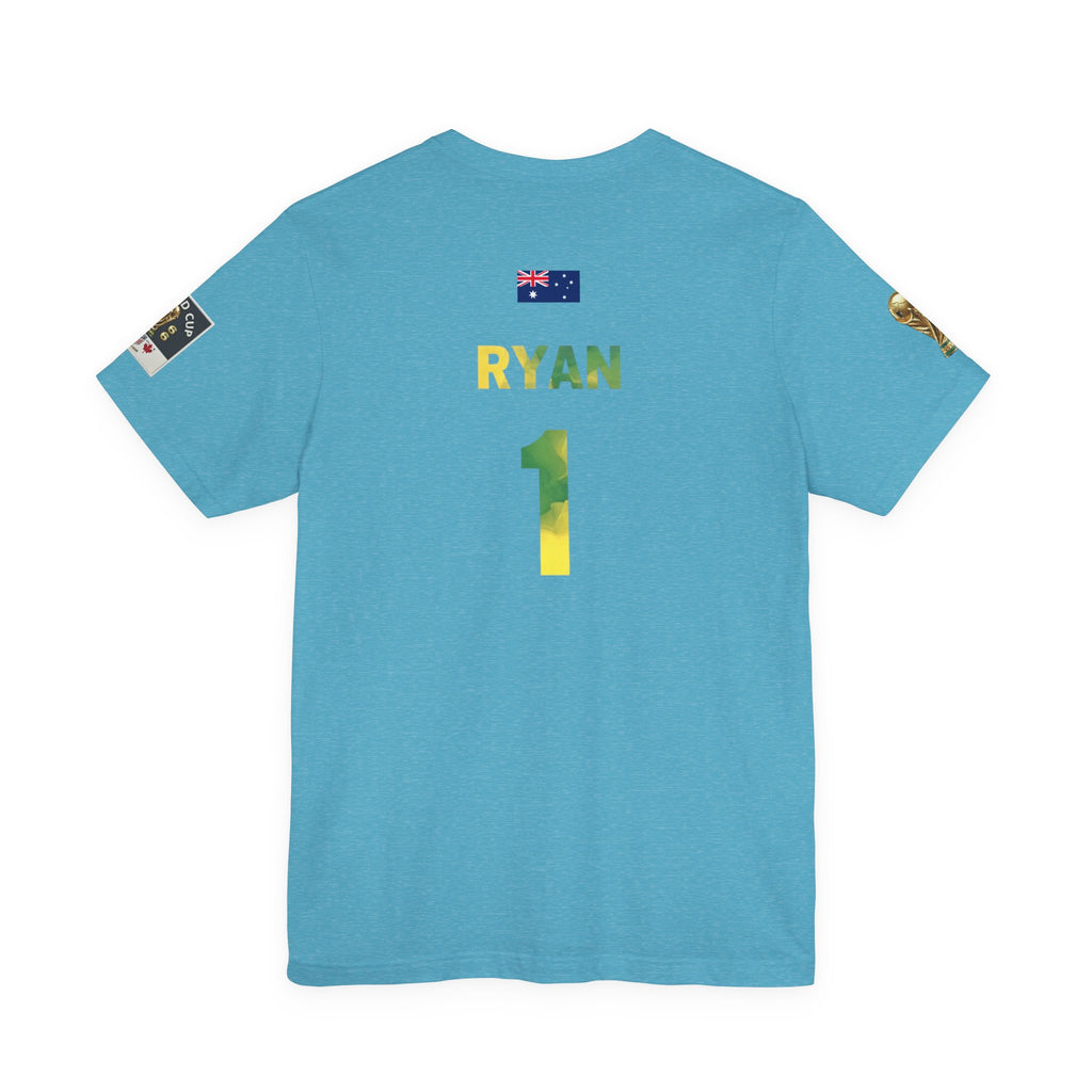 Aussie Matt Ryan Goalkeeper jersey  Tee – Personalized 'Ryan' Number 1 Australia Crest