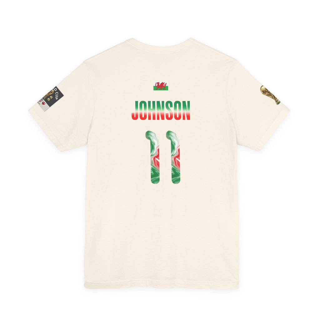 Wales Soccer Jersey Tee — Number 11 ‘Johnson’ Fan Shirt