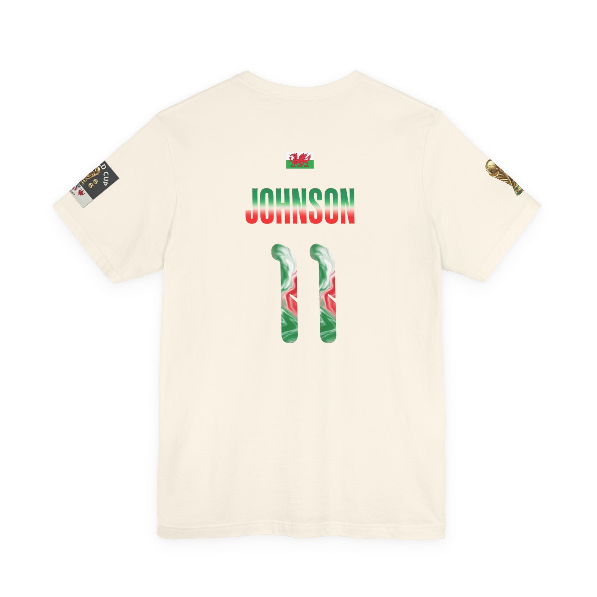Wales Soccer Jersey Tee — Number 11 ‘Johnson’ Fan Shirt