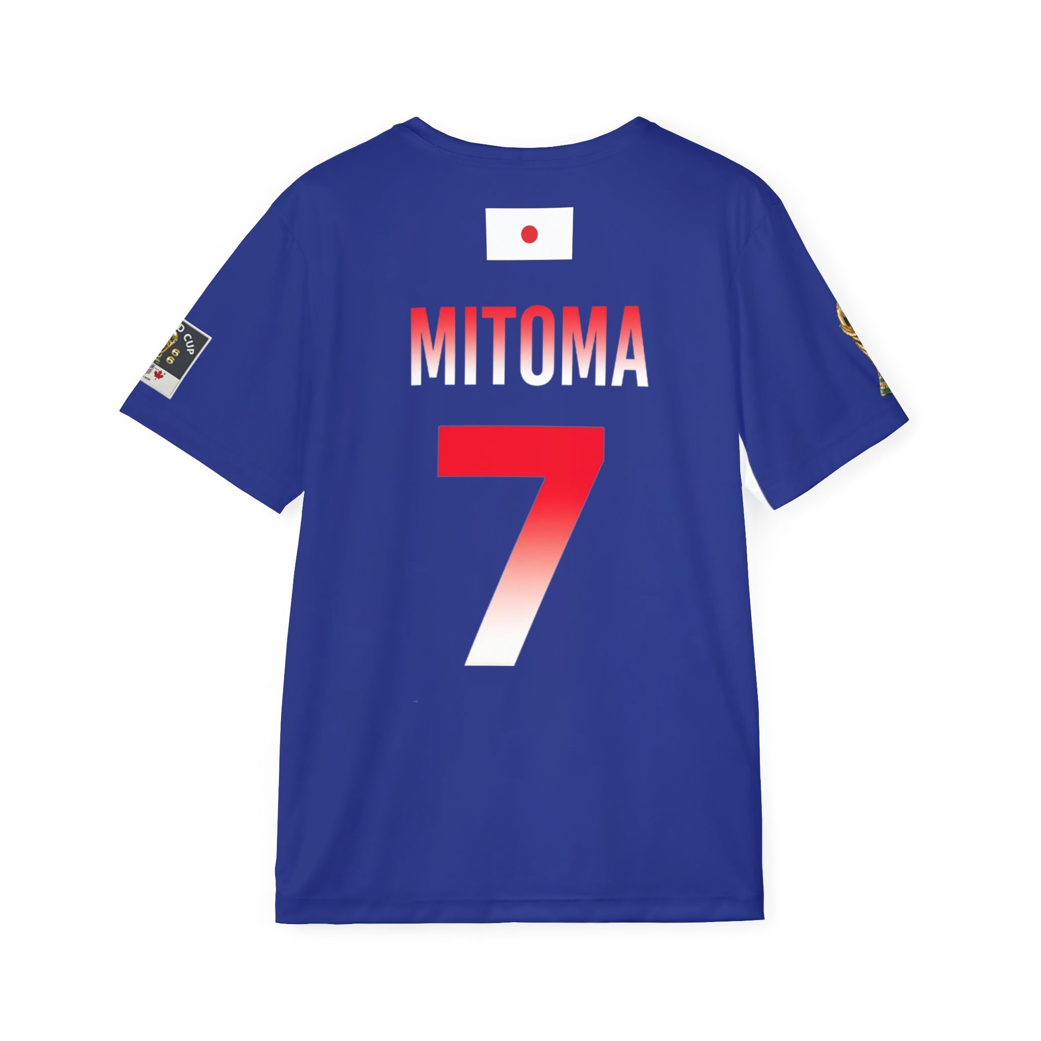 Japan Mitoma World Cup Soccer Jersey — Number 7 Crest Athletic Shirt