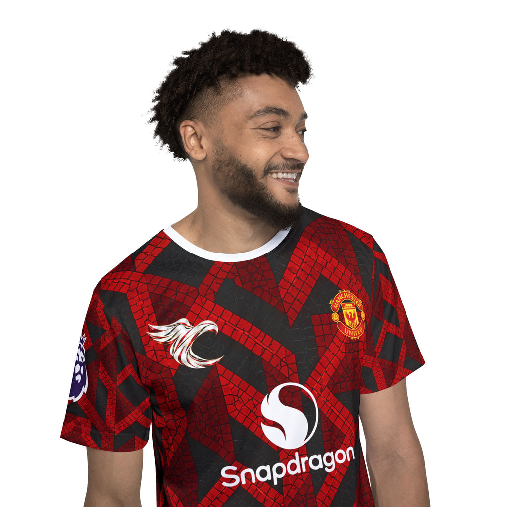 Men's Soccer Jersey - Red Mosaic Bruno Fernandes #8 Replica