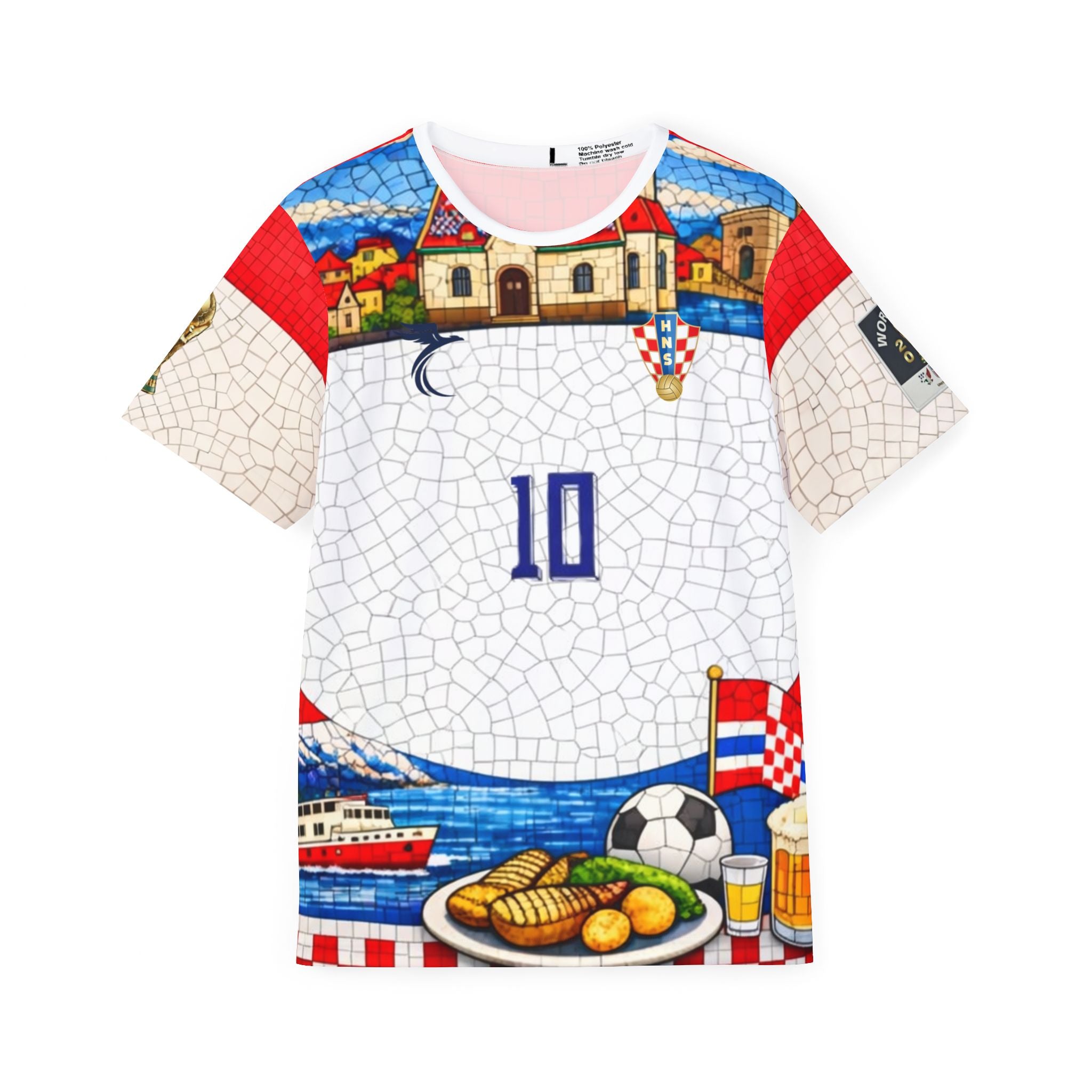 Croatia Mosaic Soccer Jersey — Men's All-Over-Print Football Shirt