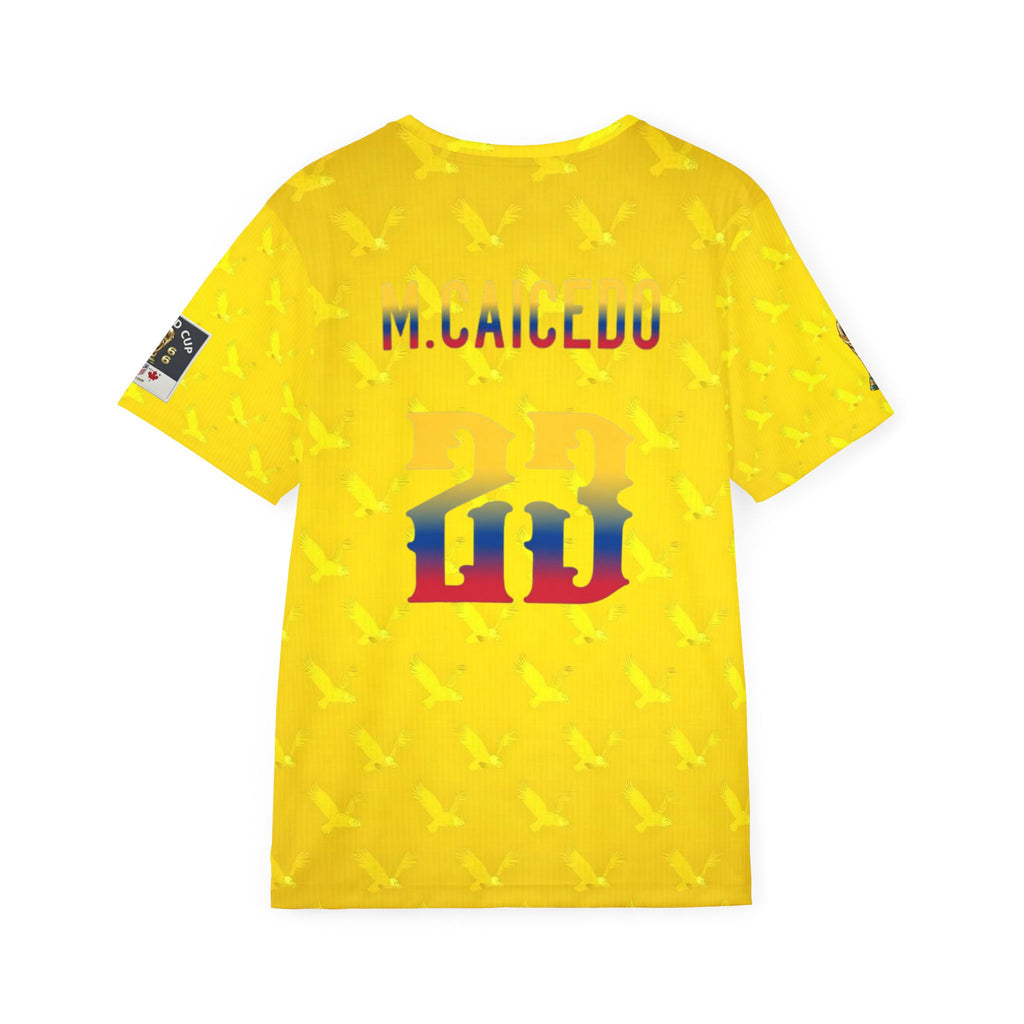 Ecuador Caicedo #23 Soccer Jersey — M. Caicedo #23 Yellow Fan Shirt