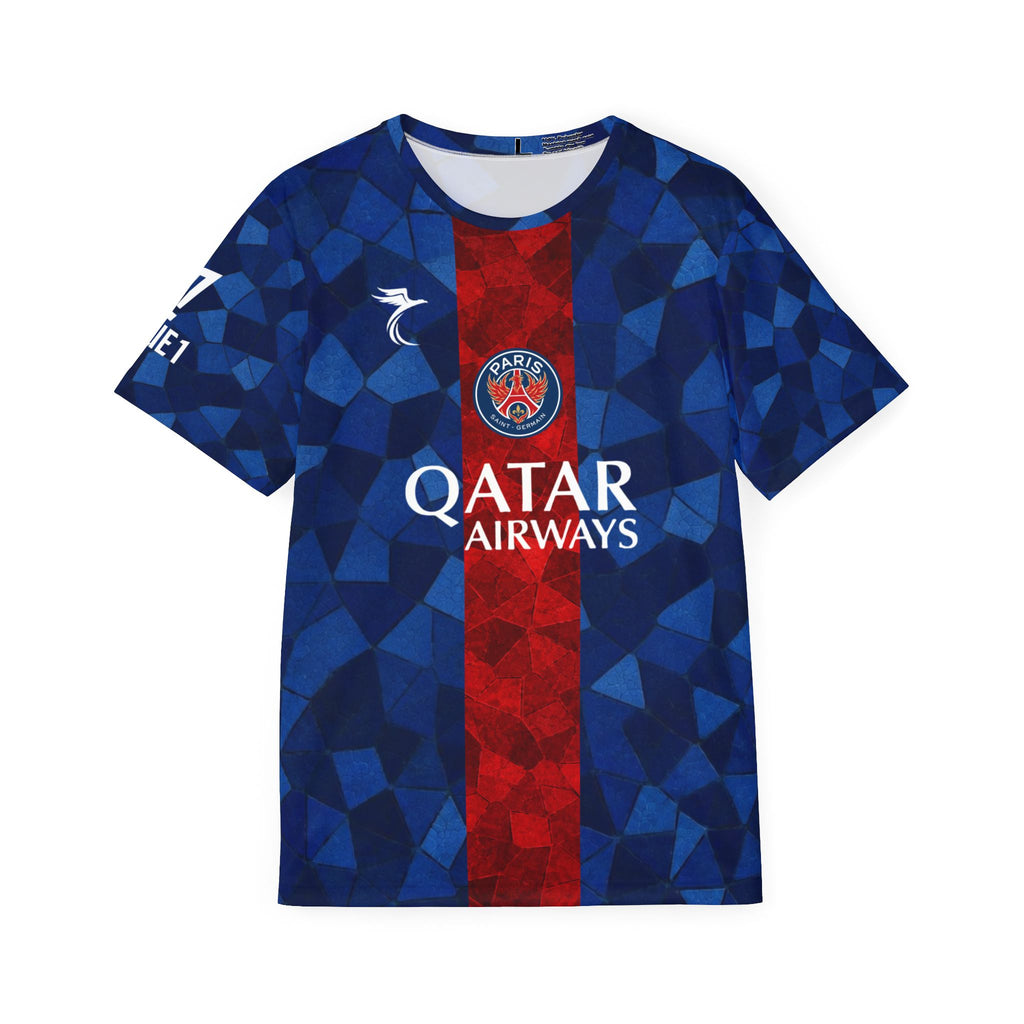 PSG Dembélé #10 Men's Soccer Jersey — Qatar Airways Blue Red Fan Shirt
