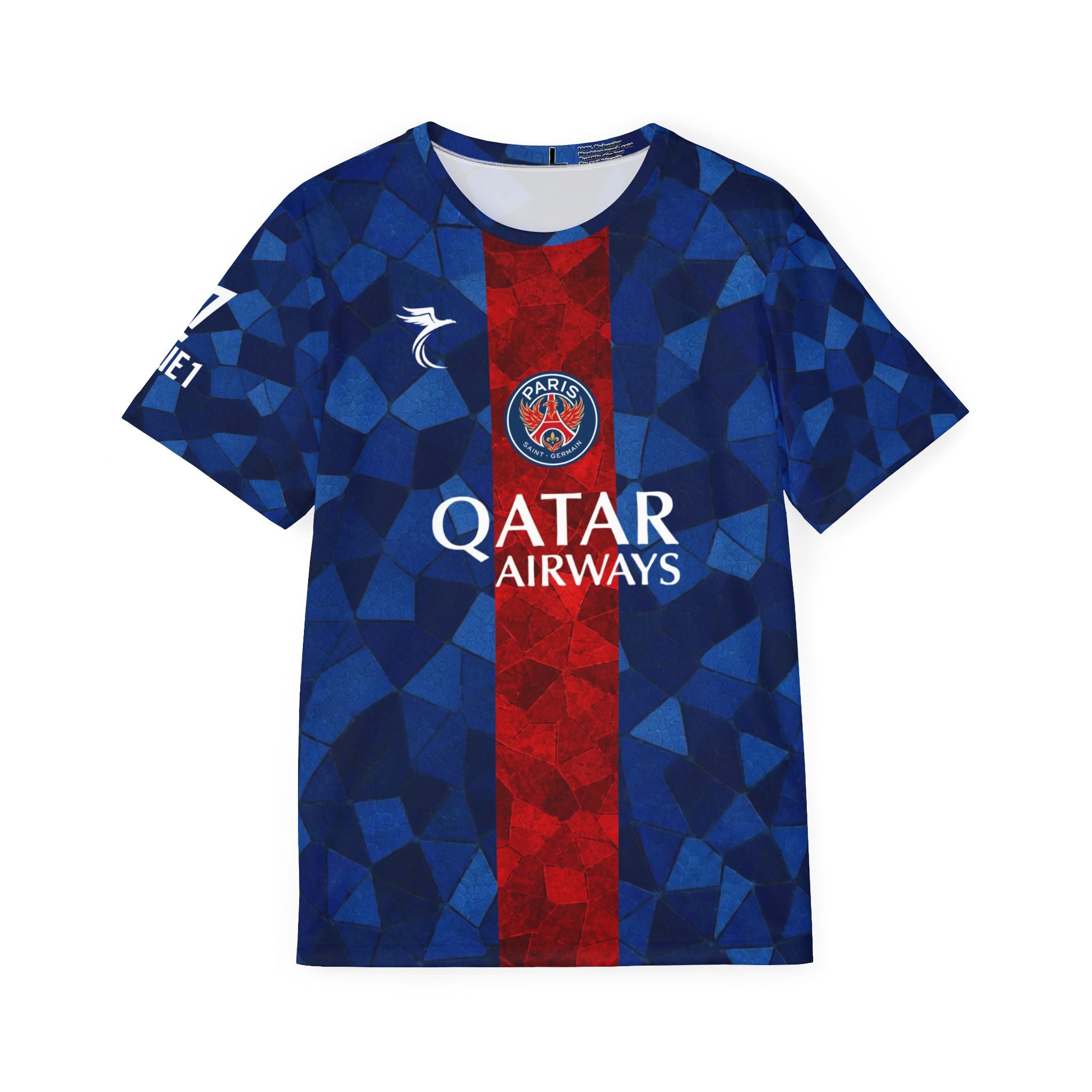 PSG Dembélé #10 Men's Soccer Jersey — Qatar Airways Blue Red Fan Shirt