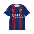 Men's Soccer Jersey — Retro Blue & Red Stripes with Numbered Back
