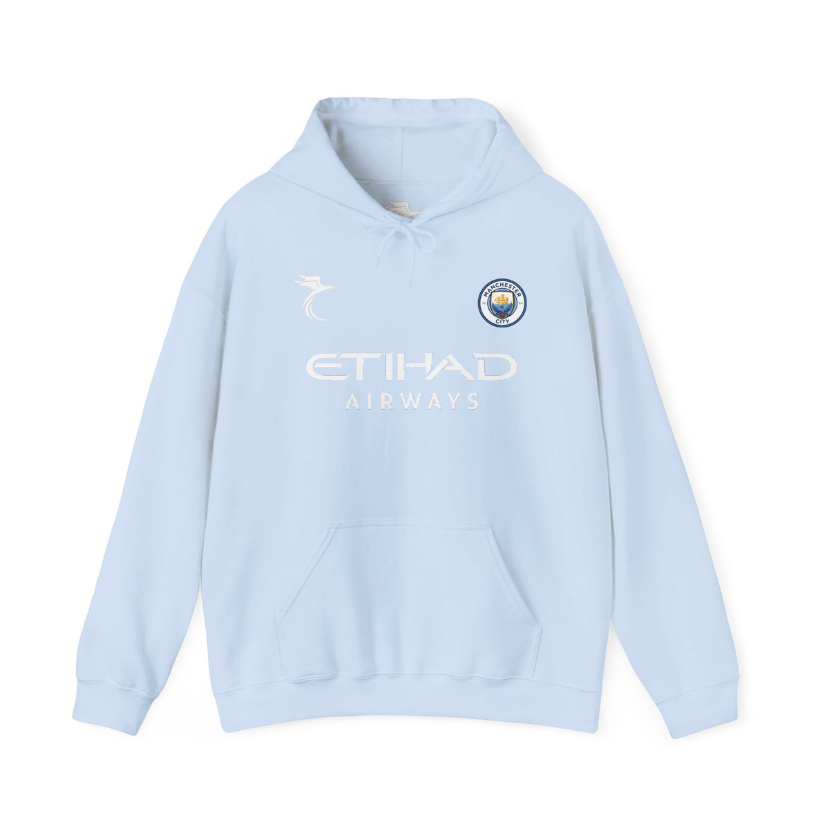 Soccer Hoodie — Light Blue Team Crest & Number 10 Back