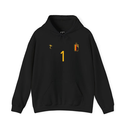Belgium Courtois Sporty Unisex Hoodie, Casual Wear for Fans, Game Day Apparel image 0