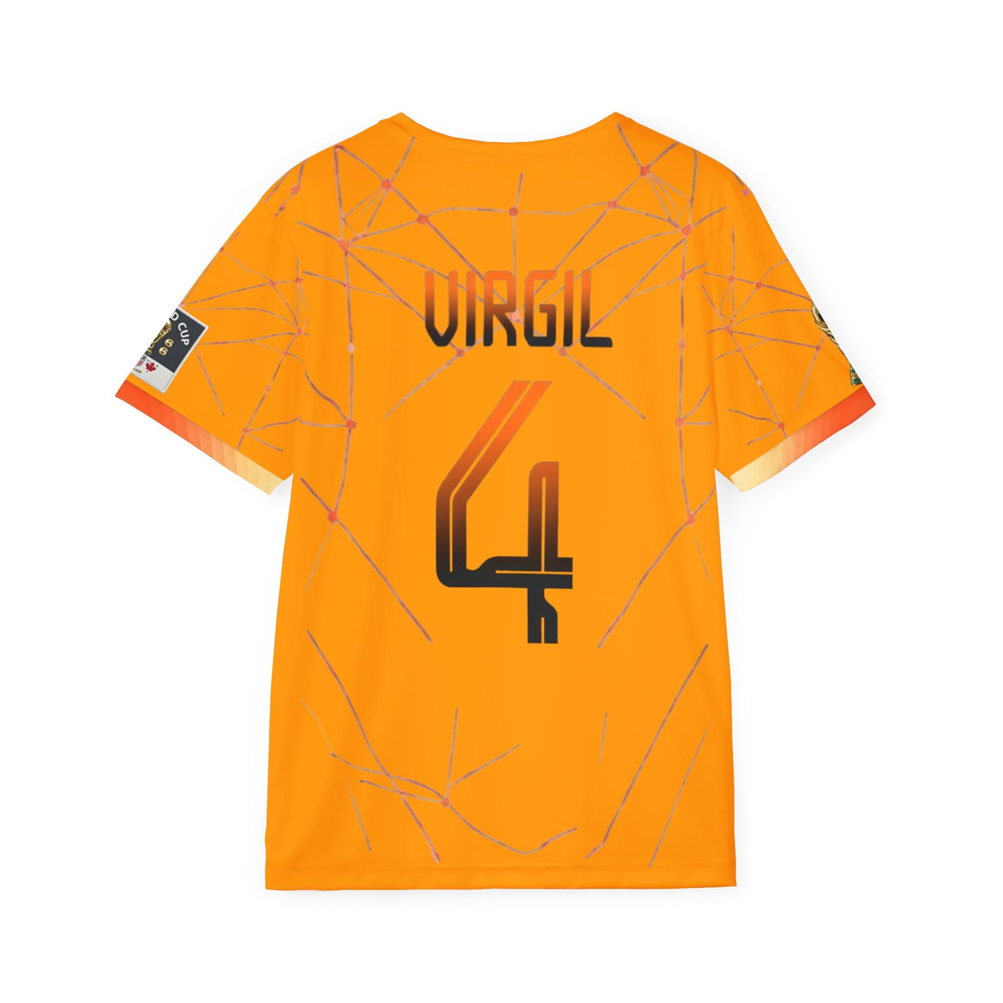 Virgil #4 Orange Netherlands Soccer Jersey
