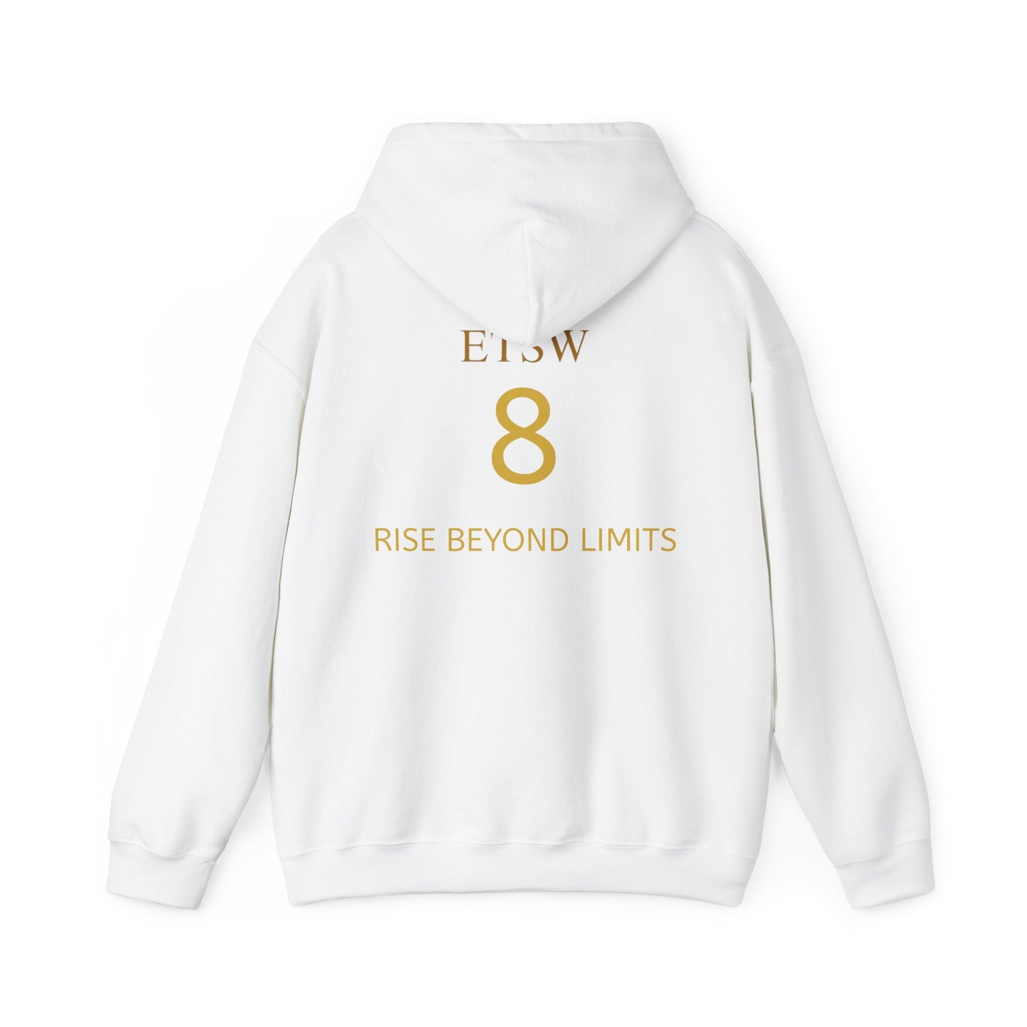 Rise Beyond Limits hoodie | Minimal gold crescent logo sweatshirt