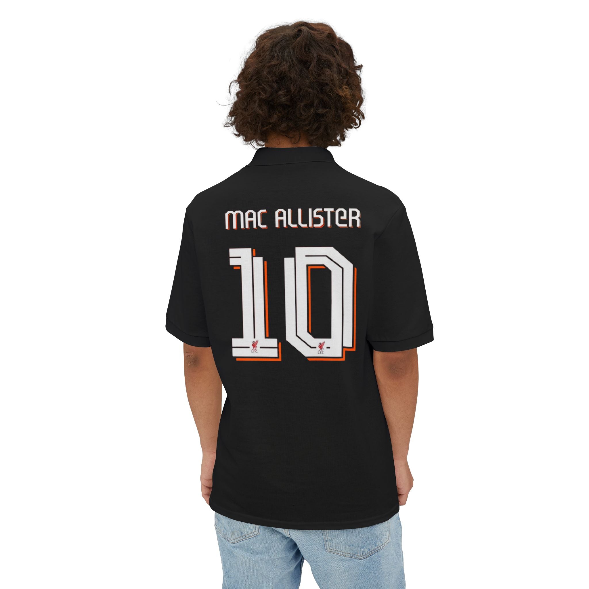 Liverpool-Inspired Men's Polo — 'Mac Allister 10' Embroidered Football Polo
