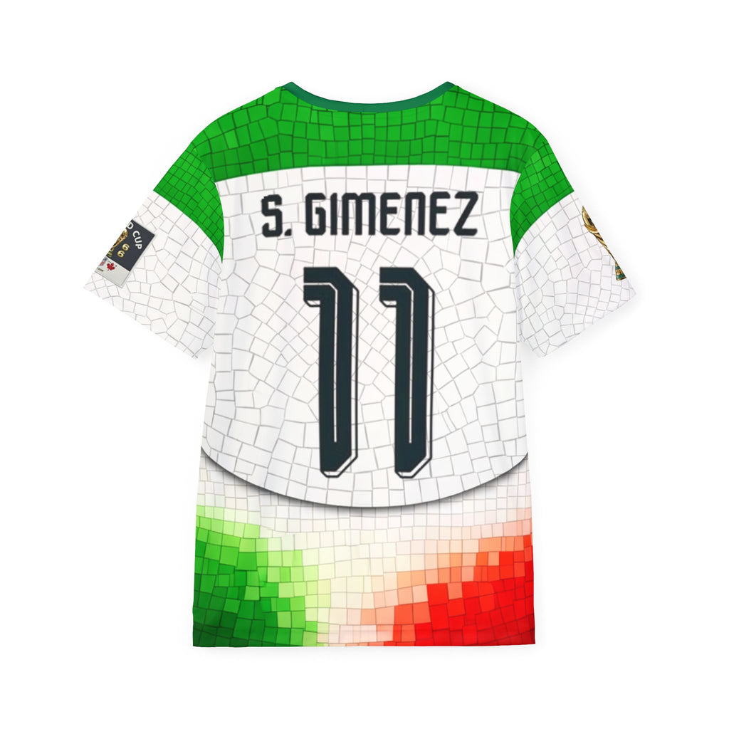 Mexican Soccer Jersey — All-Over Print Football Tee with Tacos & Fiesta Motif