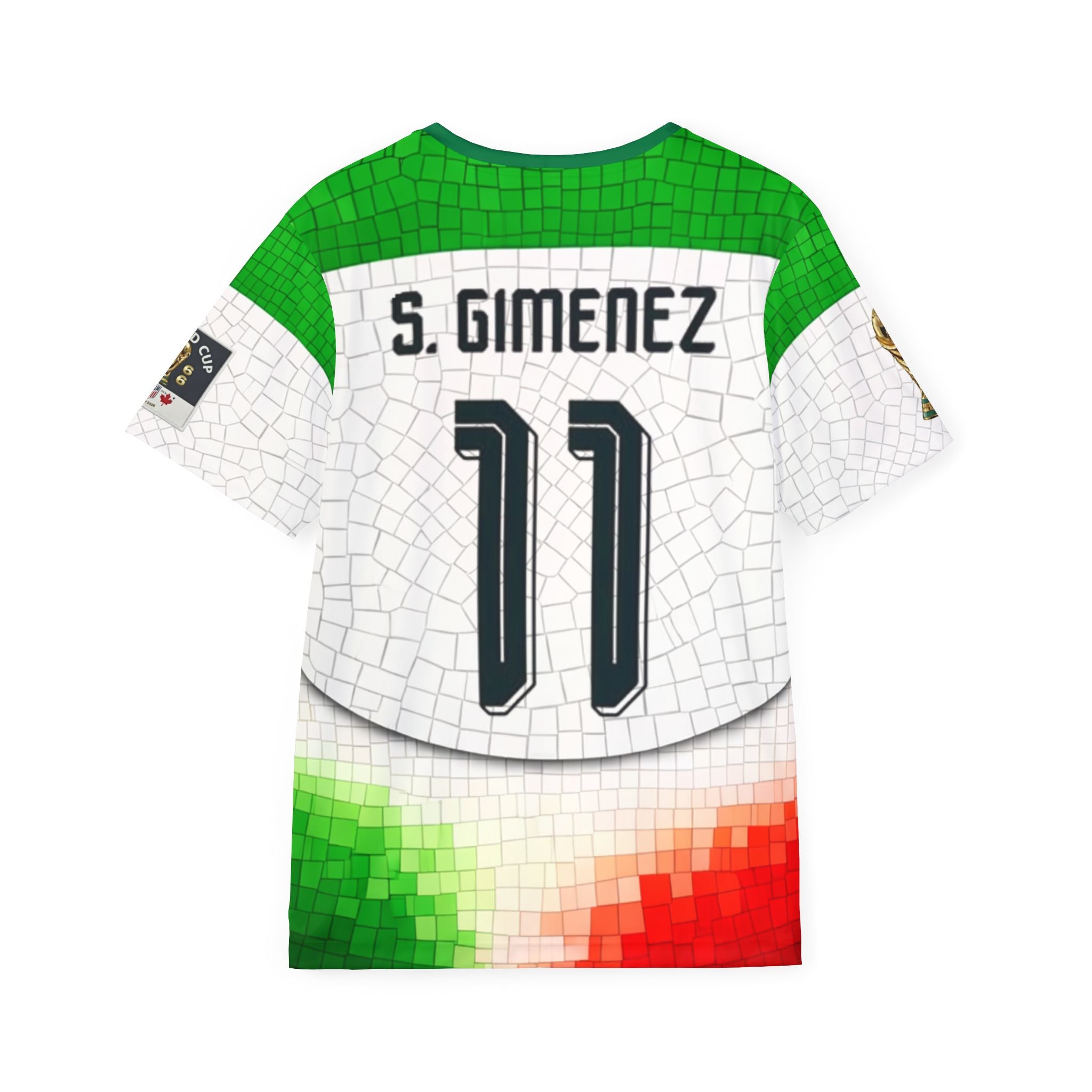 Mexican Soccer Jersey — All-Over Print Football Tee with Tacos & Fiesta Motif