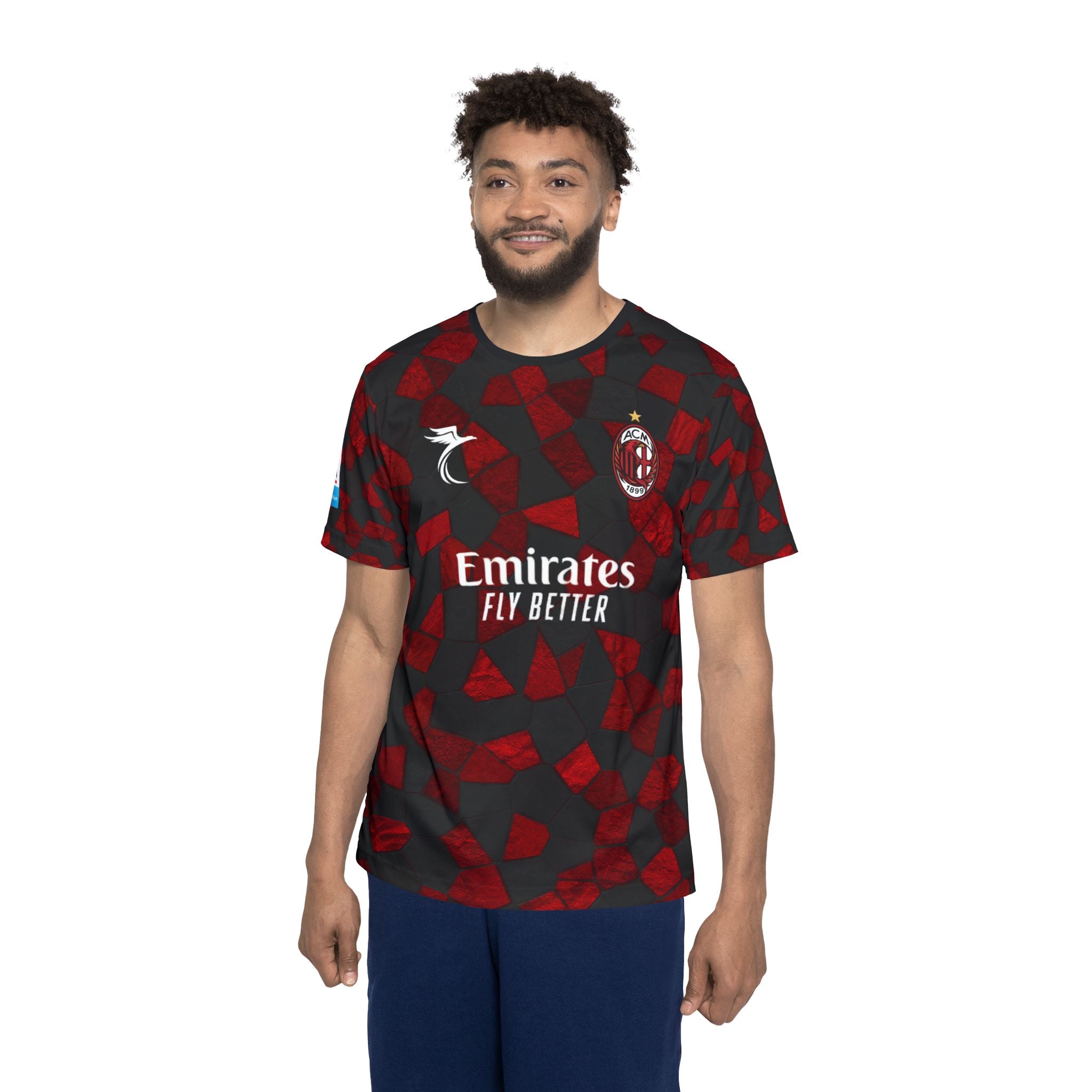 AC Milan Rafa Leão #10 Red Black Mosaic Men's Jersey