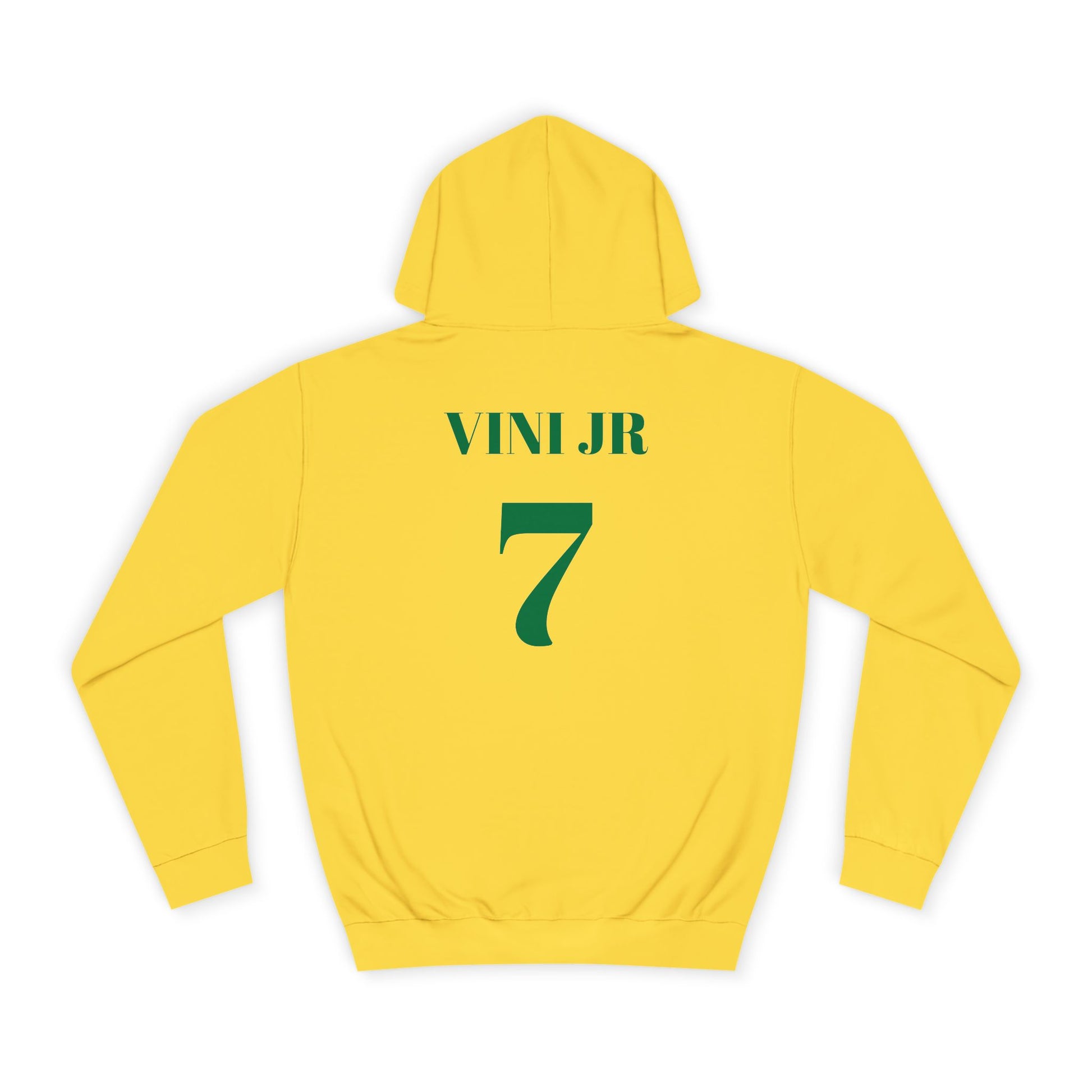 Vini Jr #7 Yellow Brazilian Soccer Fan Unisex Hoodie image 1