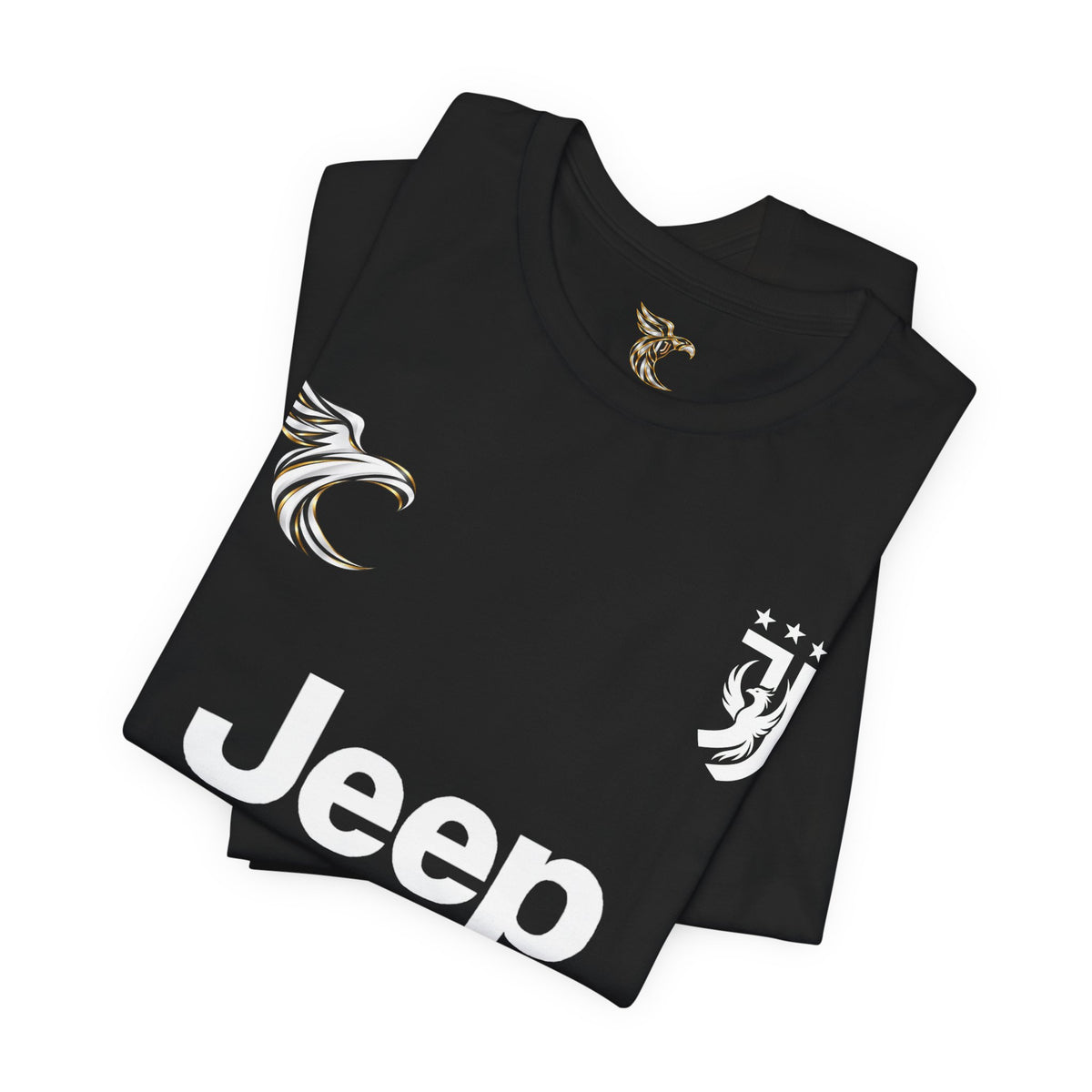 Black Juventus-Inspired Football Jersey T-Shirt