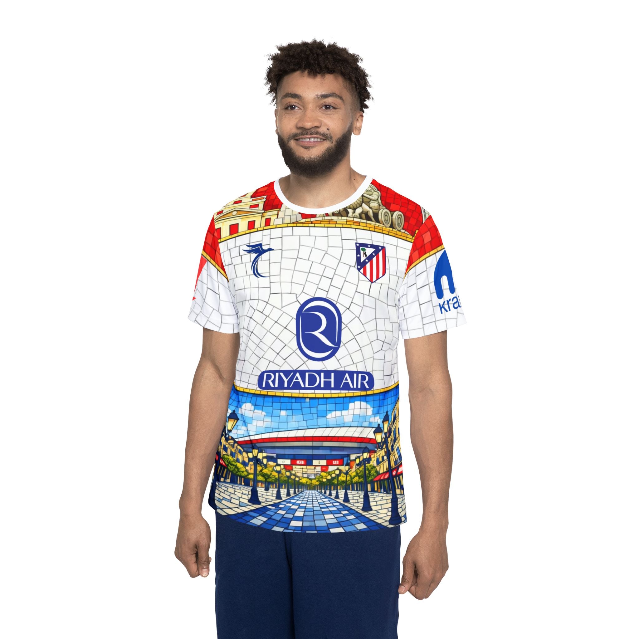 Atlético Mosaic Griezmann #7 Soccer Jersey – Men’s All-Over Print