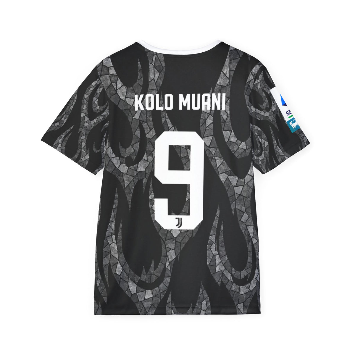 Kolo Muani #9 Black Flame Soccer Jersey