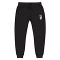 Embroidered Black Fleece Sweatpants — Minimal Crest Joggers