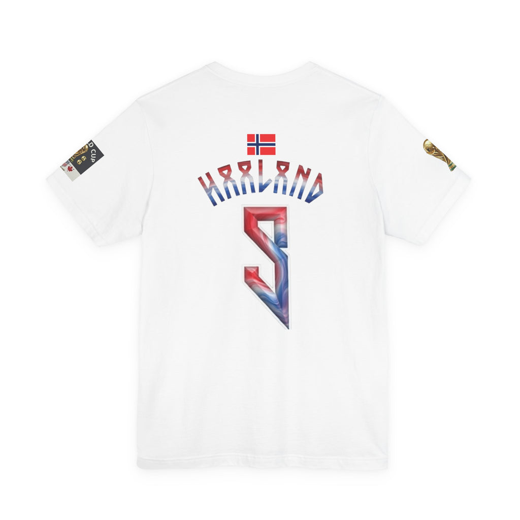 Haaland #9 World Cup Norway Jersey T‑Shirt — Norwegian Flag Emblem Tee for Travel & Heritage