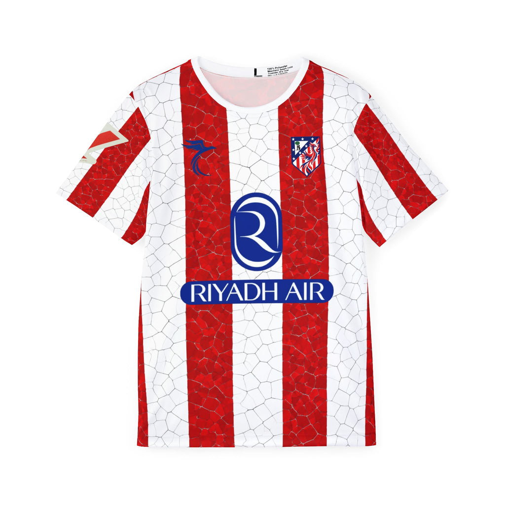 Red & White Striped Soccer Jersey — Custom Alex B No.10 Riyadh Air Design
