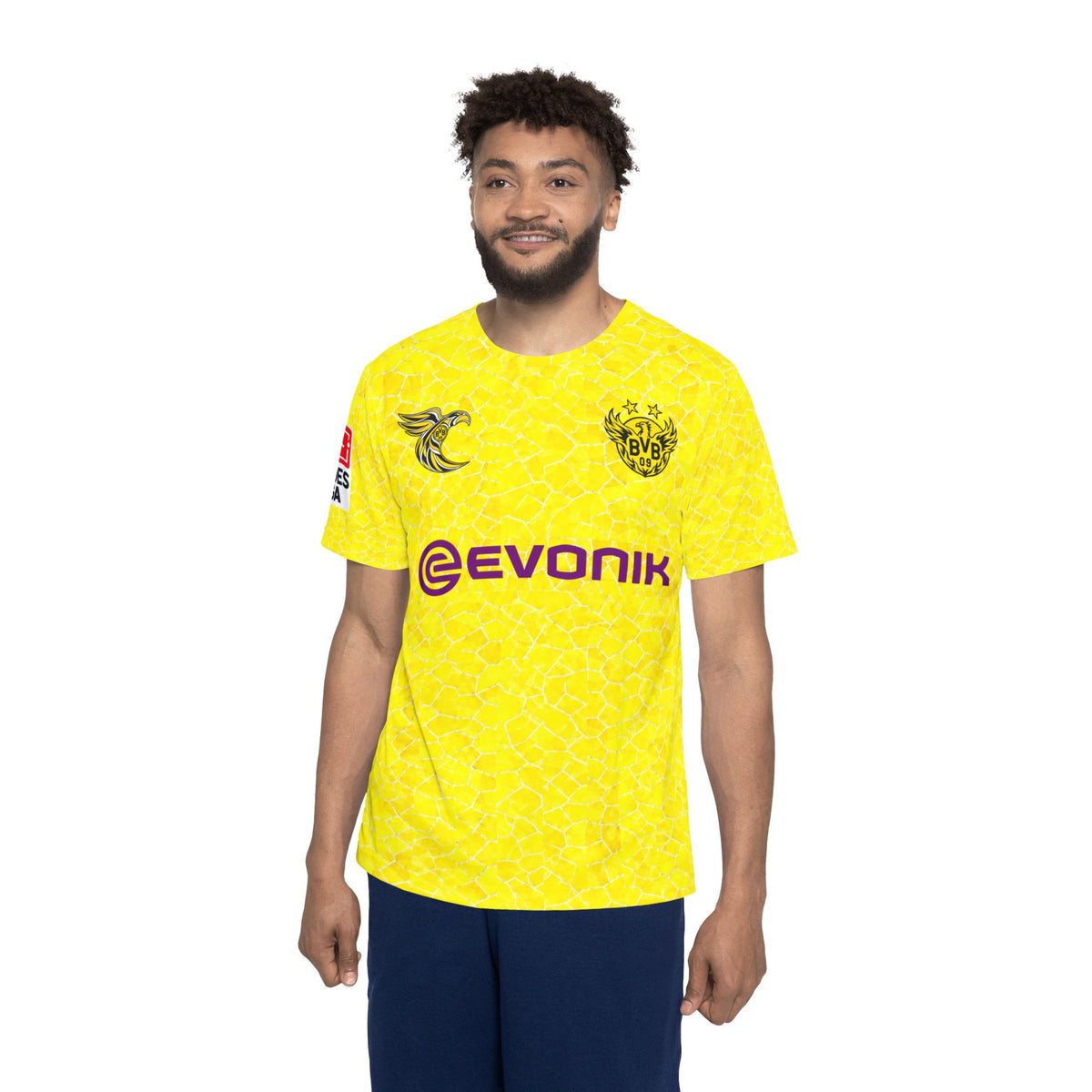 Lewandowski #9 Yellow Black Soccer Jersey — Men’s Football Team Shirt