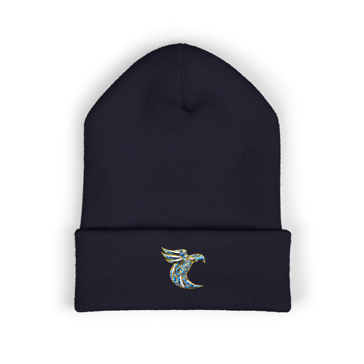 Embroidered Manchester City Cuffed Beanie — Minimal Seaside Knit Cap