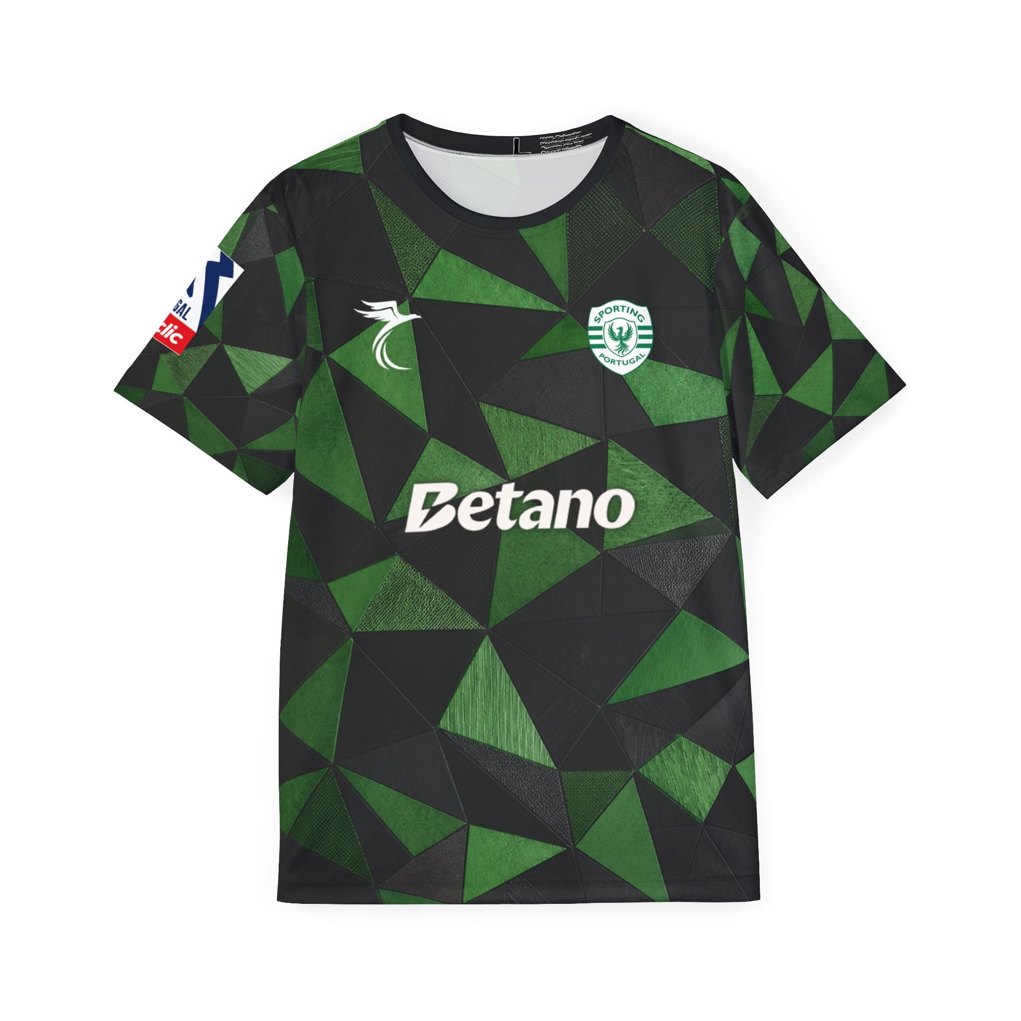 Men's Green Geometric Soccer Jersey — 'Trincão 17' AOP Fan Shirt