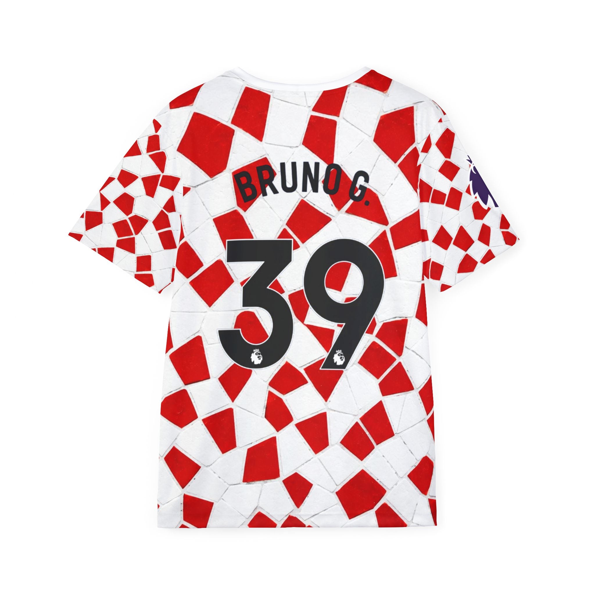 Soccer Arsenal Bruno.G #39 Jersey — Red Mosaic Custom Number (Bruno 39)