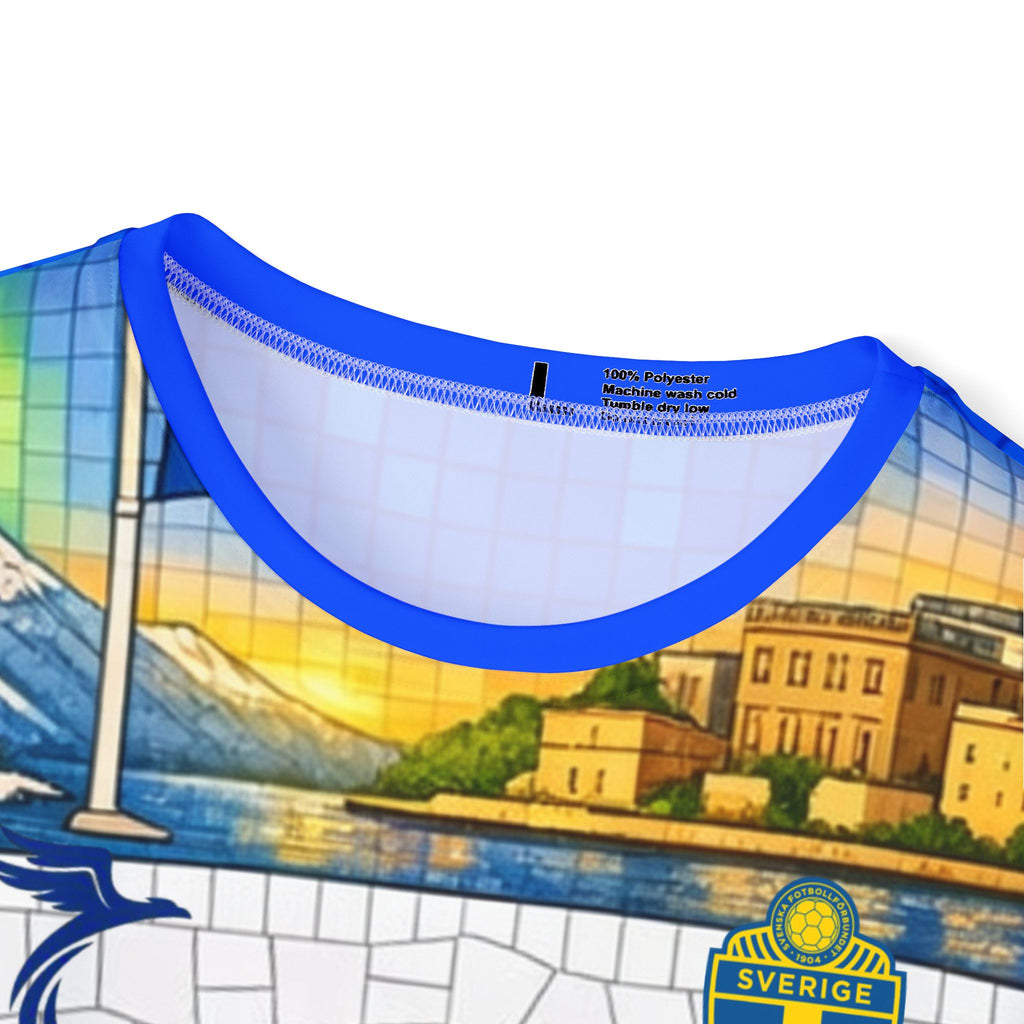 Sweden Soccer Jersey — Custom Number 17 "Gyökeres" Mosaic All-Over Print