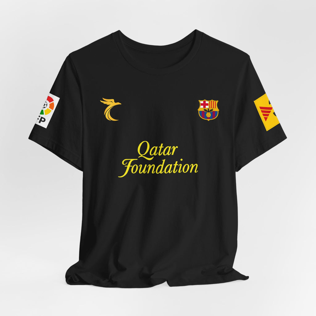 Messi No.10 Black FC Barcelona Jersey Tee — Qatar Foundation Football Shirt