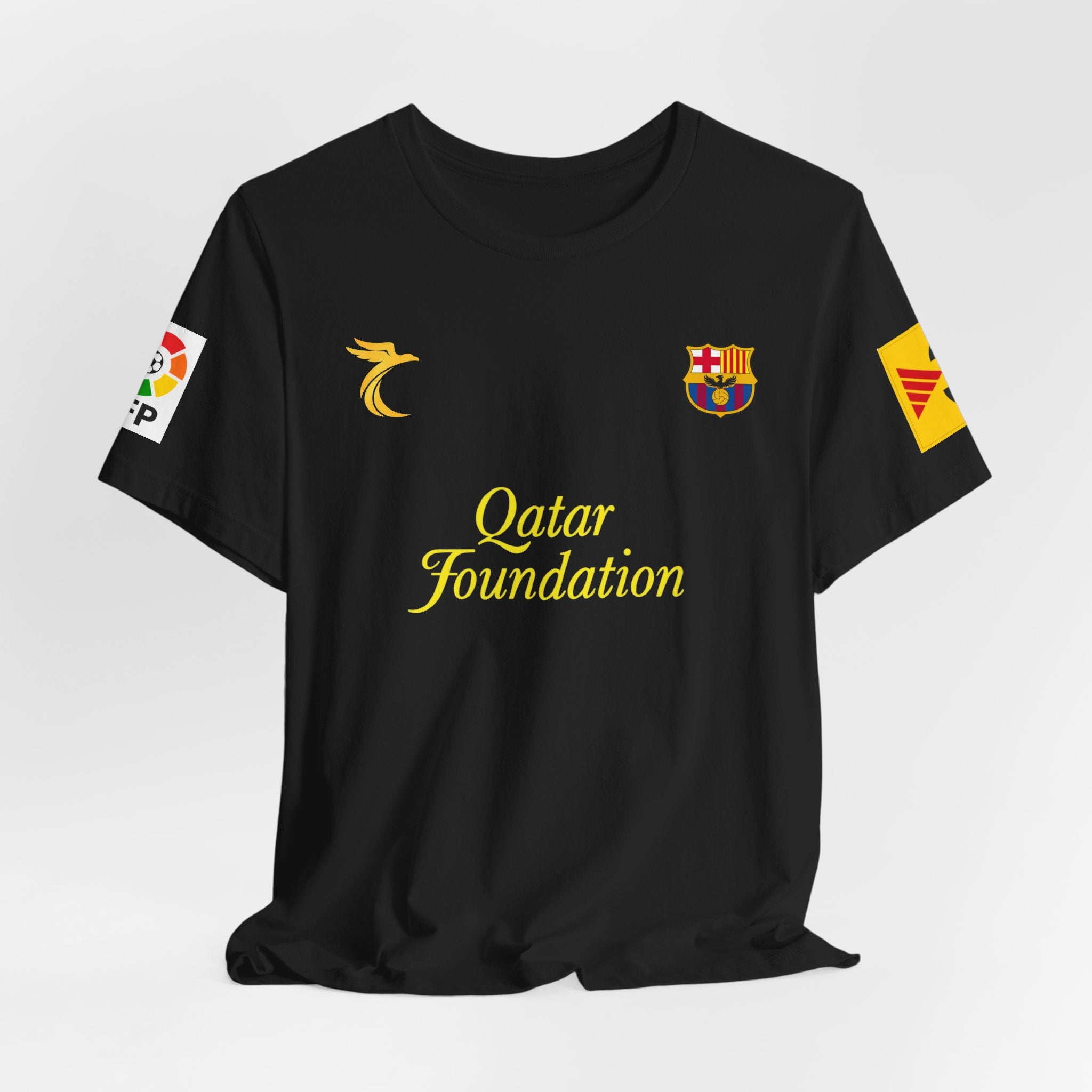 Messi No.10 Black FC Barcelona Jersey Tee — Qatar Foundation Football Shirt