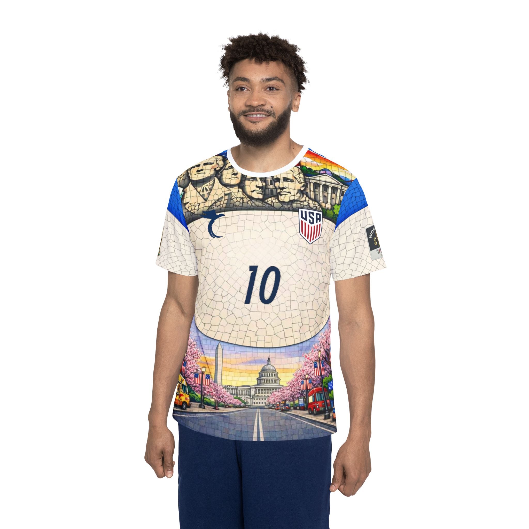 Pulisic #10 USA All-Over-Print Men's Sports Jersey — Red White Blue Soccer Fan Shirt