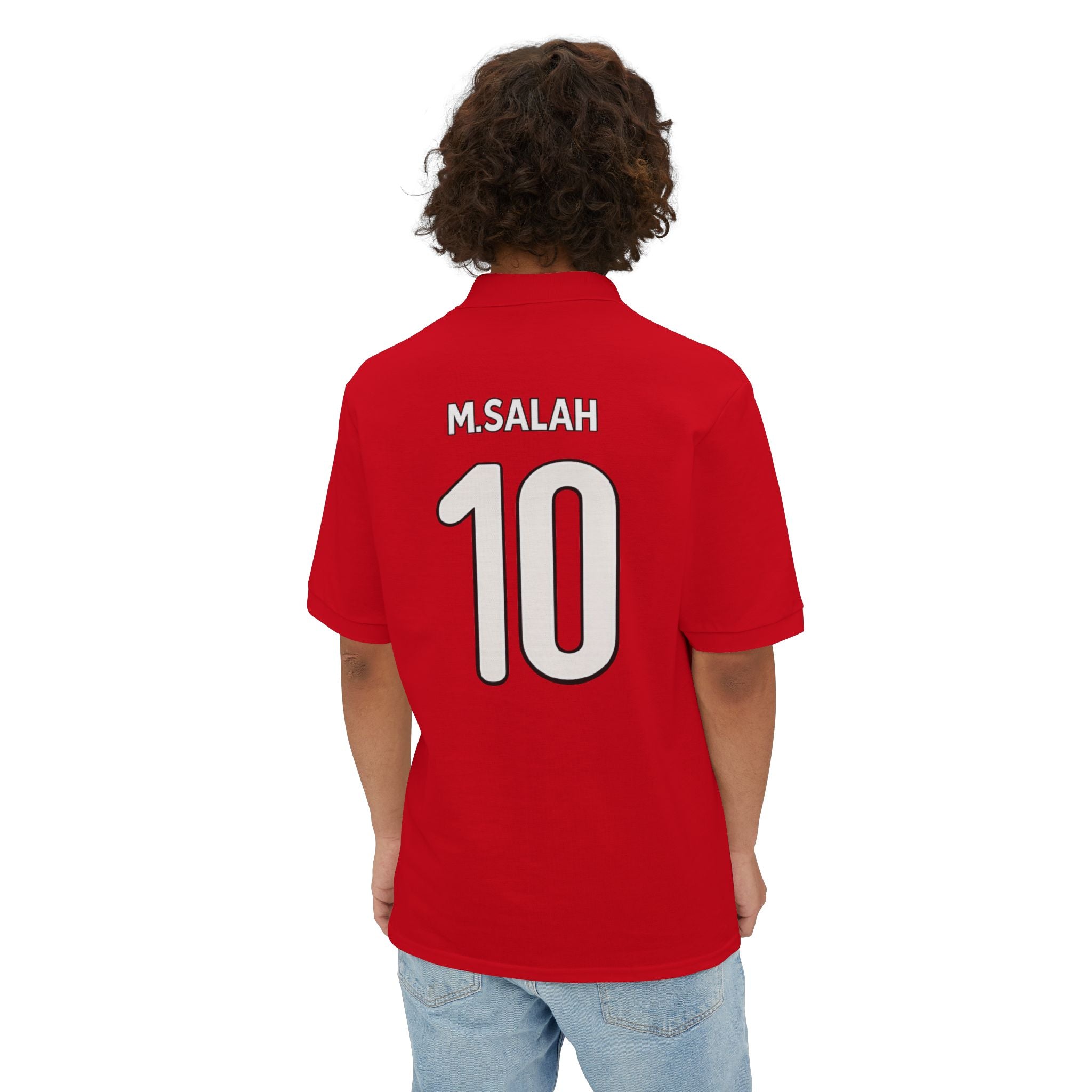 Men's Polo Shirt — M. Salah #10 Football Jersey Style