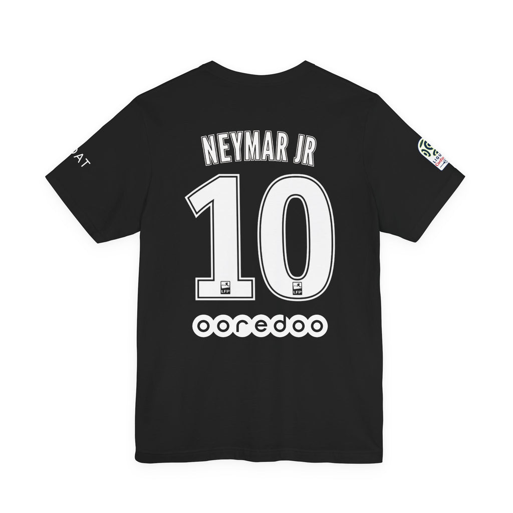 Black PSG Neymar Soccer Jersey Tee with 'Fly Emirates' Front and Number 10 Back