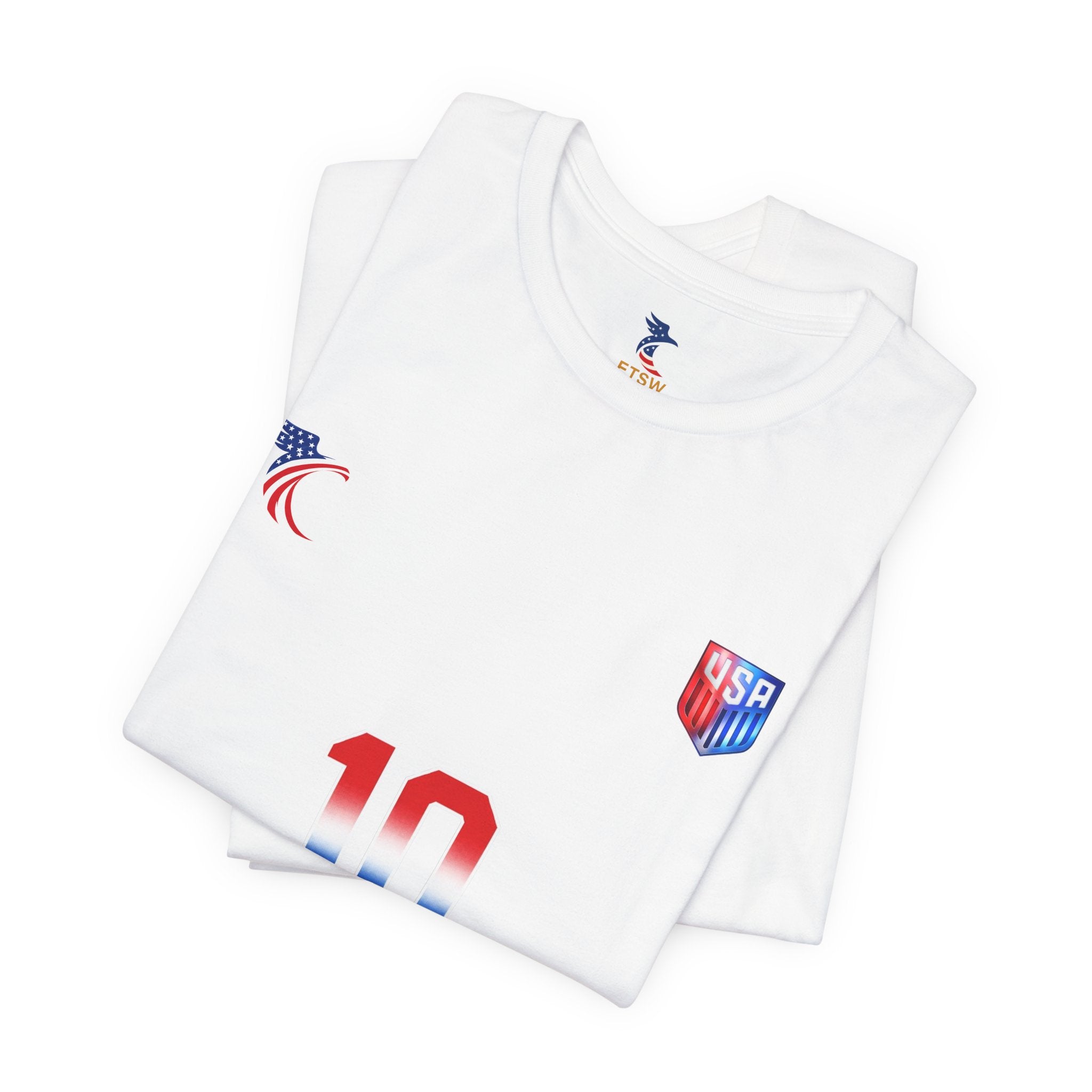 USA Shield Chest Logo T‑Shirt — Patriotic Minimalist Tee