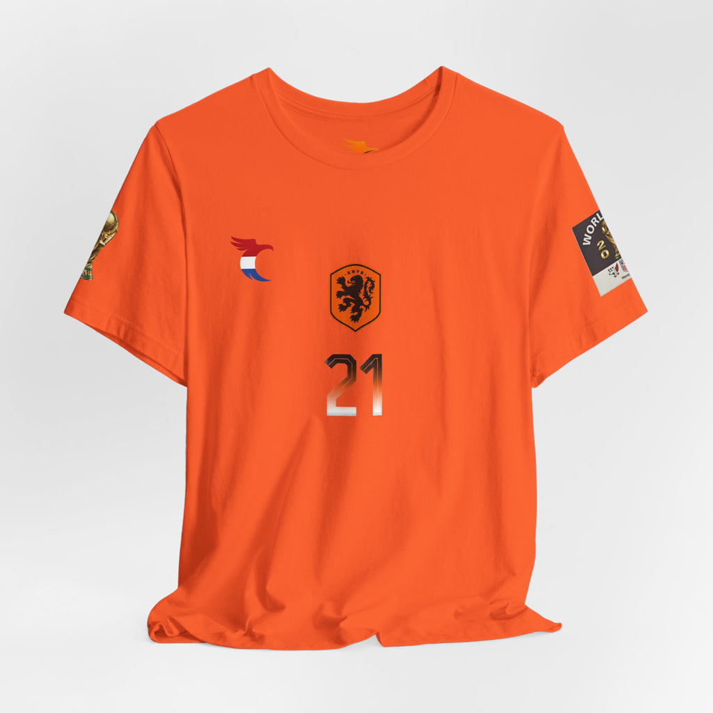 Frankie De Jong#21 Netherlands Soccer Jersey Tee — World Cup Fan Shirt