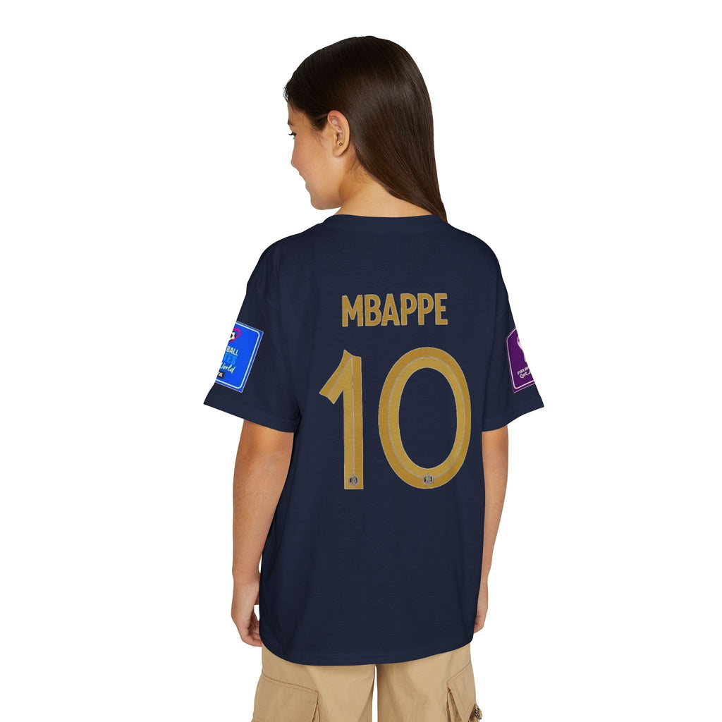 Mbappé #10 2022 Final Youth Soccer Jersey — France National Team White Tee