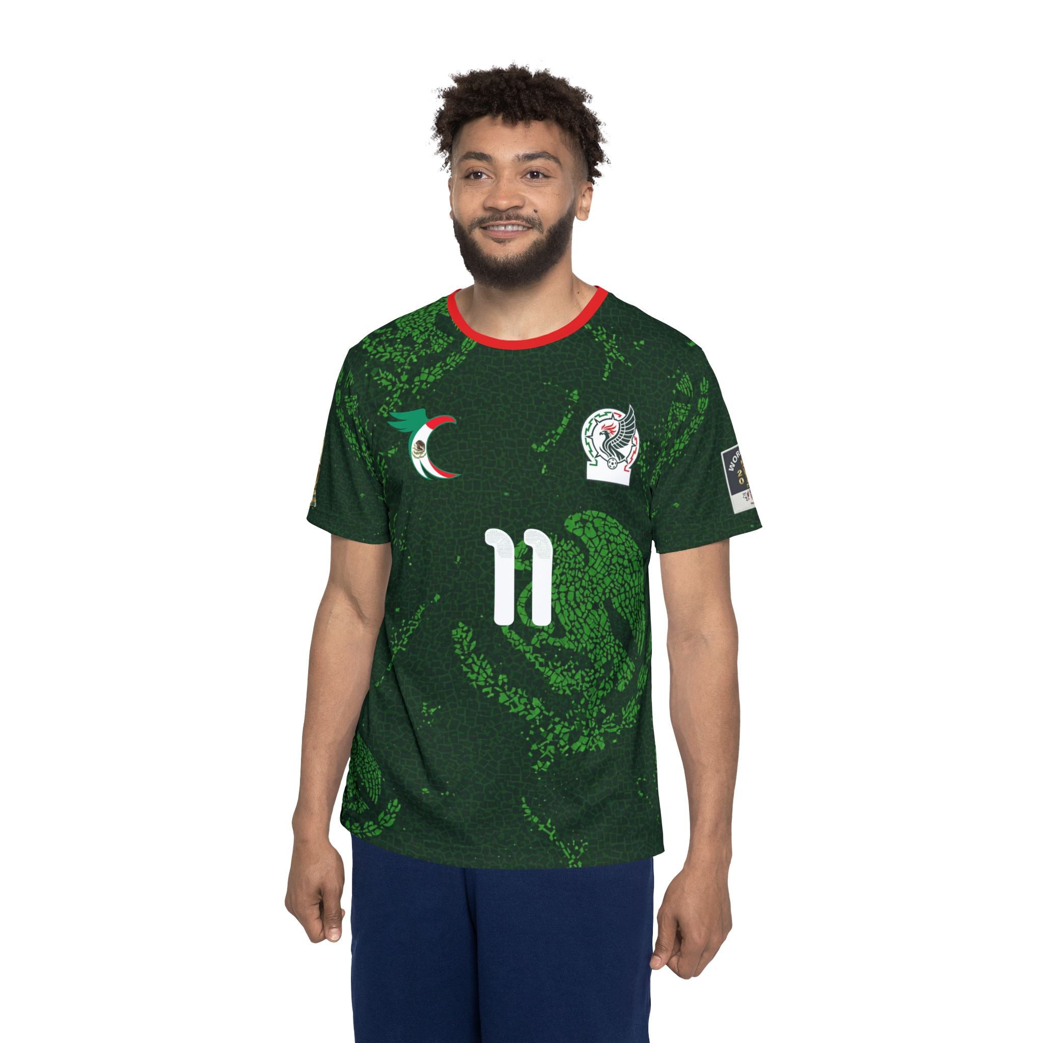 Men's Sports Jersey - Mexico National Team Style, Customizable Player Name & Number