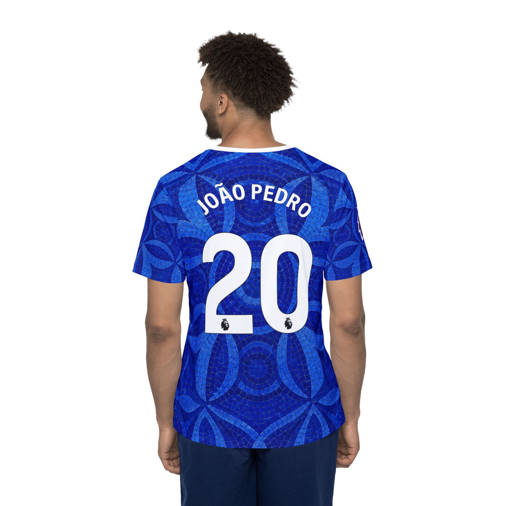 João Pedro #20 Blue Patterned Soccer Jersey — Men’s Football Shirt