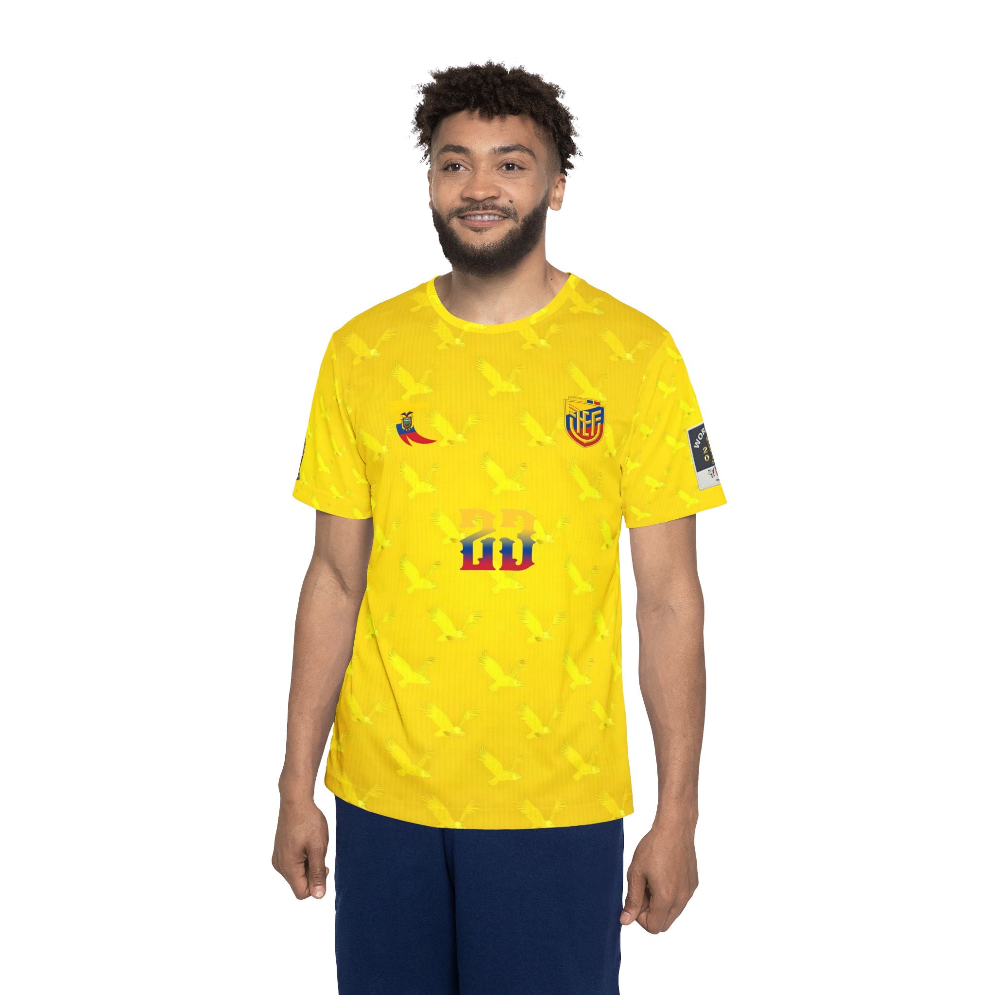 Ecuador Caicedo #23 Soccer Jersey — M. Caicedo #23 Yellow Fan Shirt