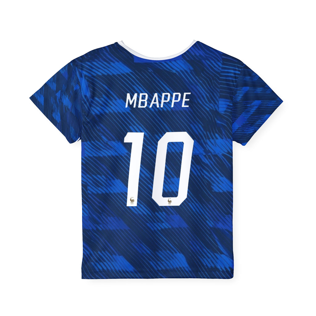 Kids Soccer Jersey — Blue Mbappé #10 Youth Replica