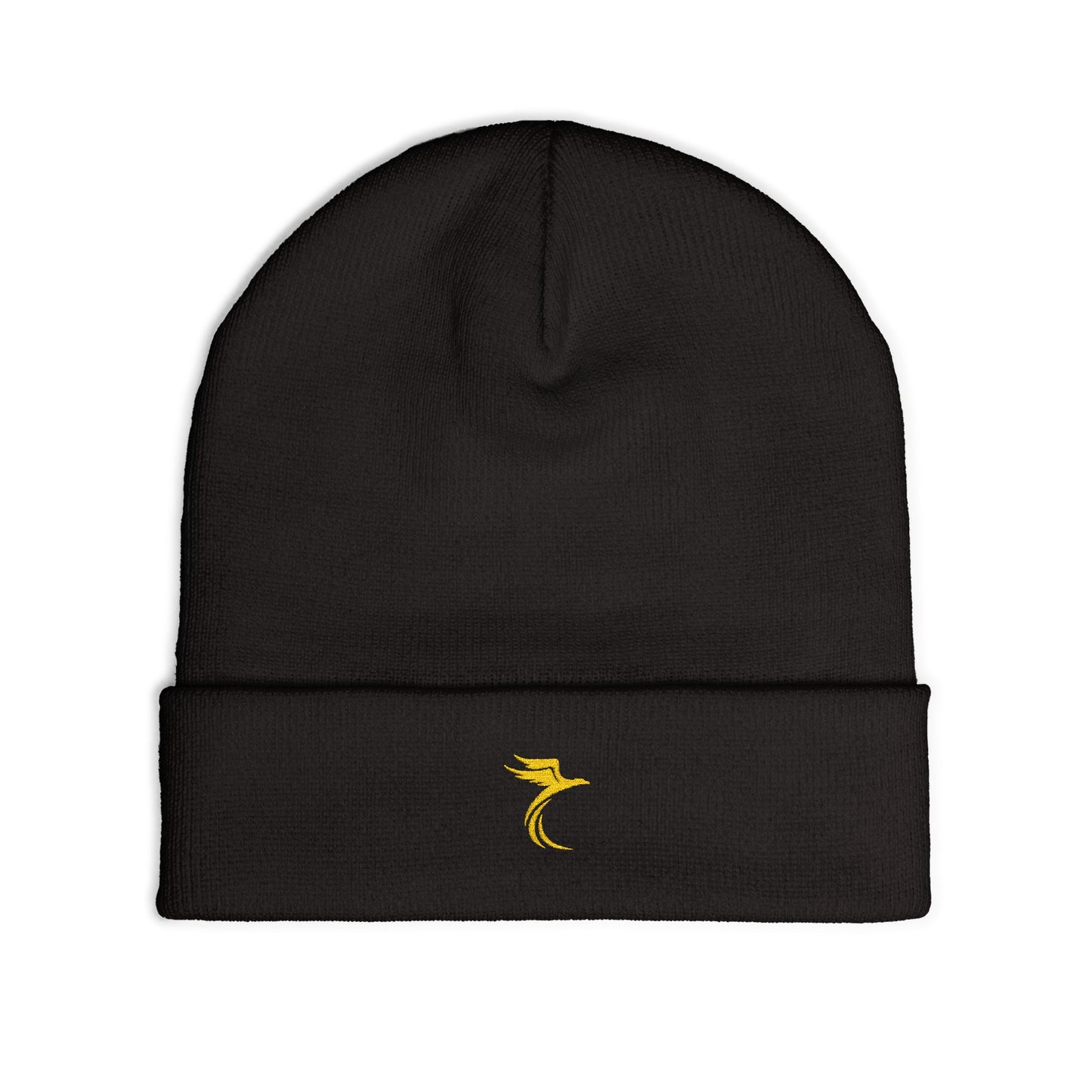 Embroidered Gold Seahorse Knit Beanie
