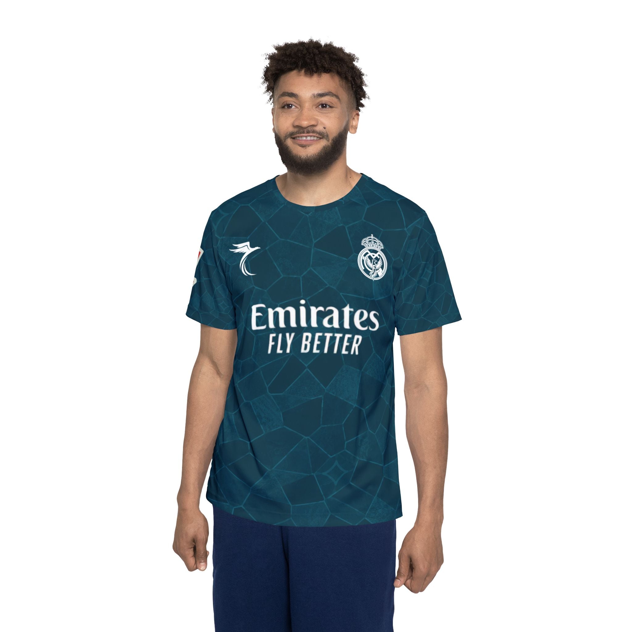 Men's Soccer Jersey – Teal All-Over Print "10 MBAPPÉ" Replica