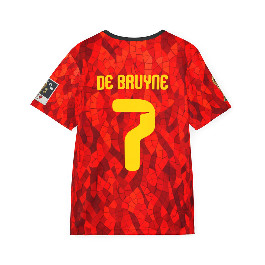Red Mosaic Football Jersey — De Bruyne No.7 Soccer Shirt