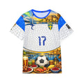 Sweden Soccer Jersey — Custom Number 17 "Gyökeres" Mosaic All-Over Print