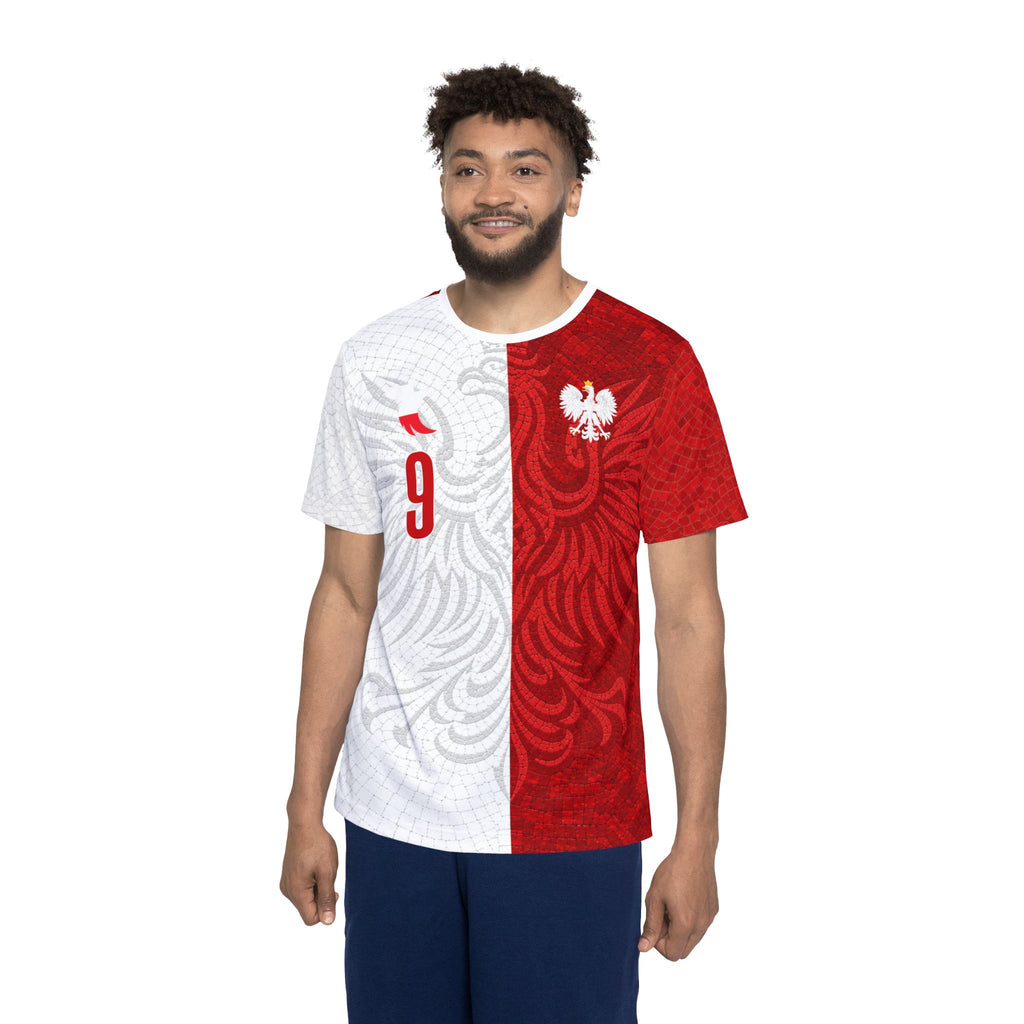 Poland Red & White Soccer Jersey — Lewandowski #9 Fan Tee