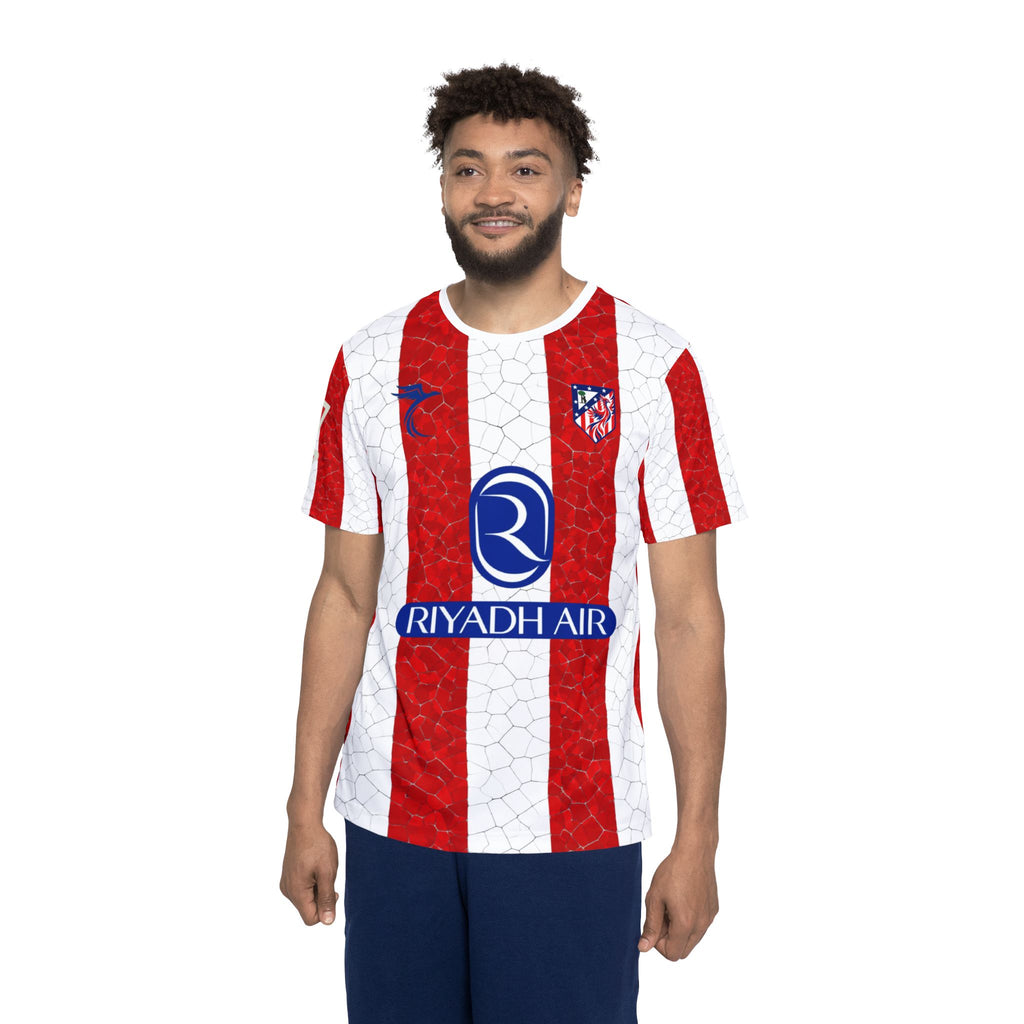 Atletico Red-White Striped Soccer Jersey — 'Lookman 11' Fan Shirt