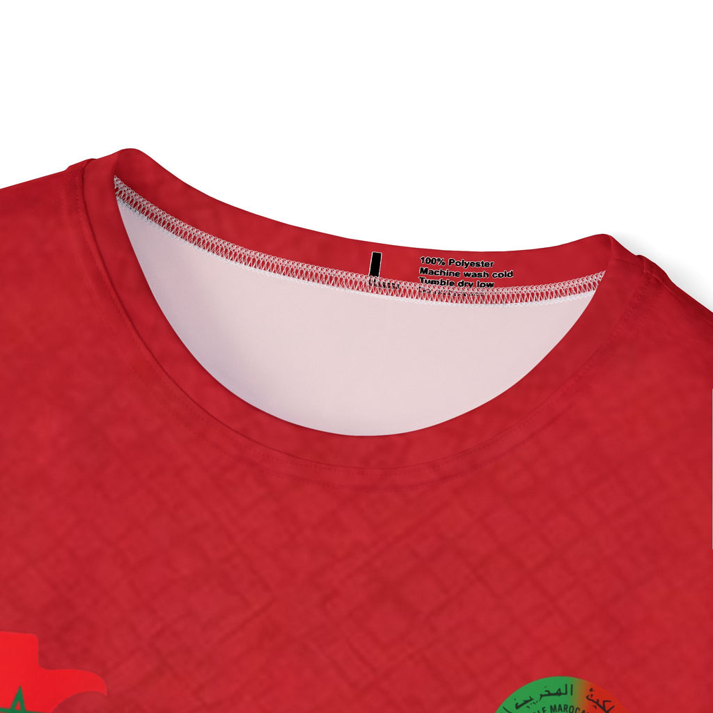 Men's Red Sports Jersey with Moroccan Crest — Athletic Team Shirt